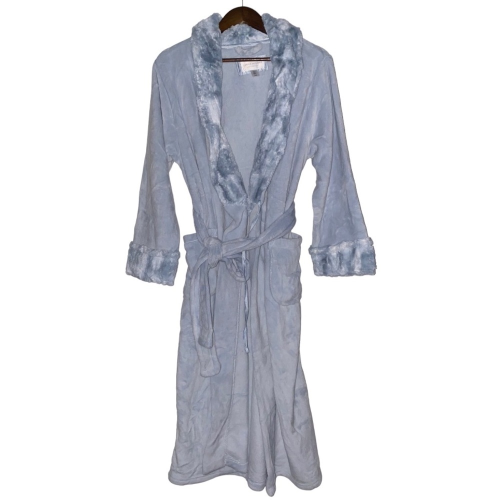 Carole Hochman Silky Plush Wrap Bathrobe Relax Fit Lounge Soft Self Tie Women M
